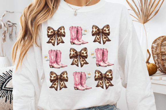 Download Boots and Pink Bows Digital Graphic, - Digital graphic Collection