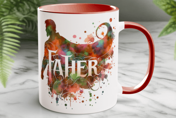 Download Abstract Watercolor Art Father Mug Wrap - Premium Resources