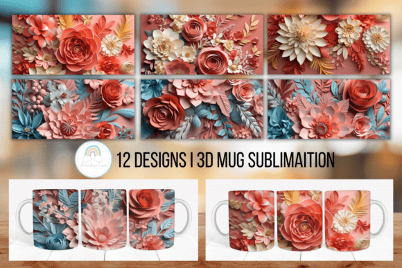 Download Flowers 3D Mug Sublimation Wrap - 3d mug sublimation Collection